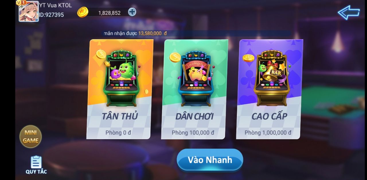 phòng chơi quay hũ super trái cây dwin68