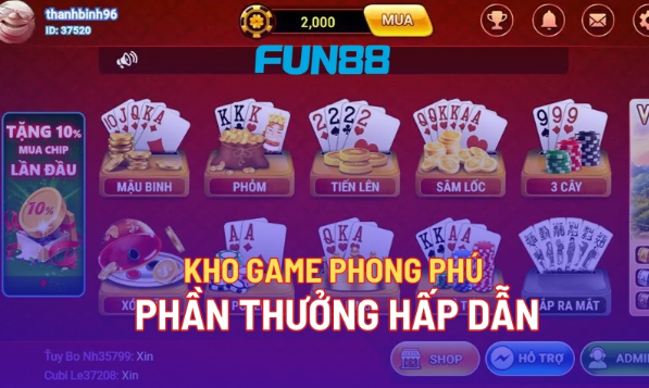 Kho game bài online đổi tiền mặt